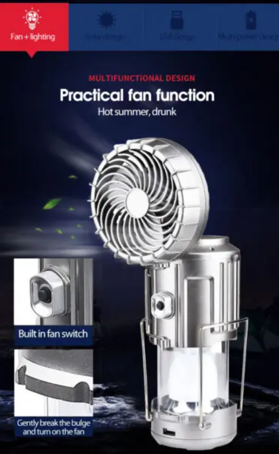Camping Lights Multifunctional Solar Energy Fan